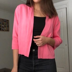 Anne Klein Cropped Pink Cardigan